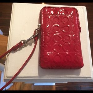 Coach Patent Leather Cell Phone Wristlet
